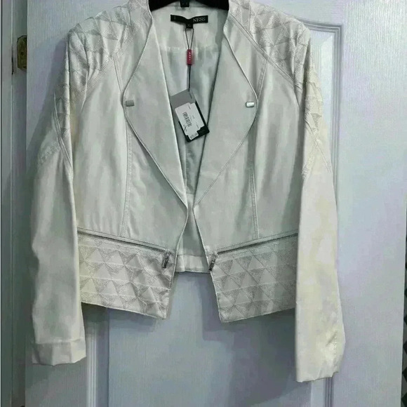 NWT ivory faux  leather Ness jacket - Picture 2 of 7